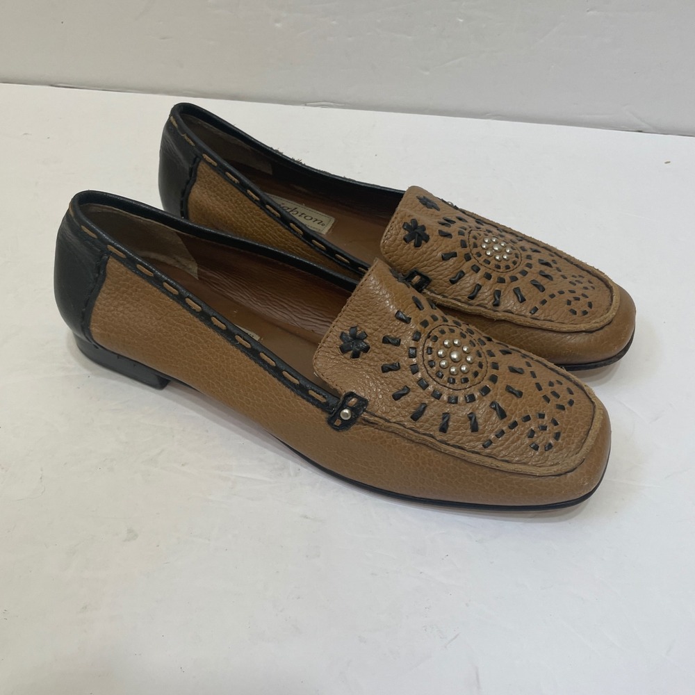 BRIGHTON KAFKA TWO TONE LEATHER LOAFERS IN TAN